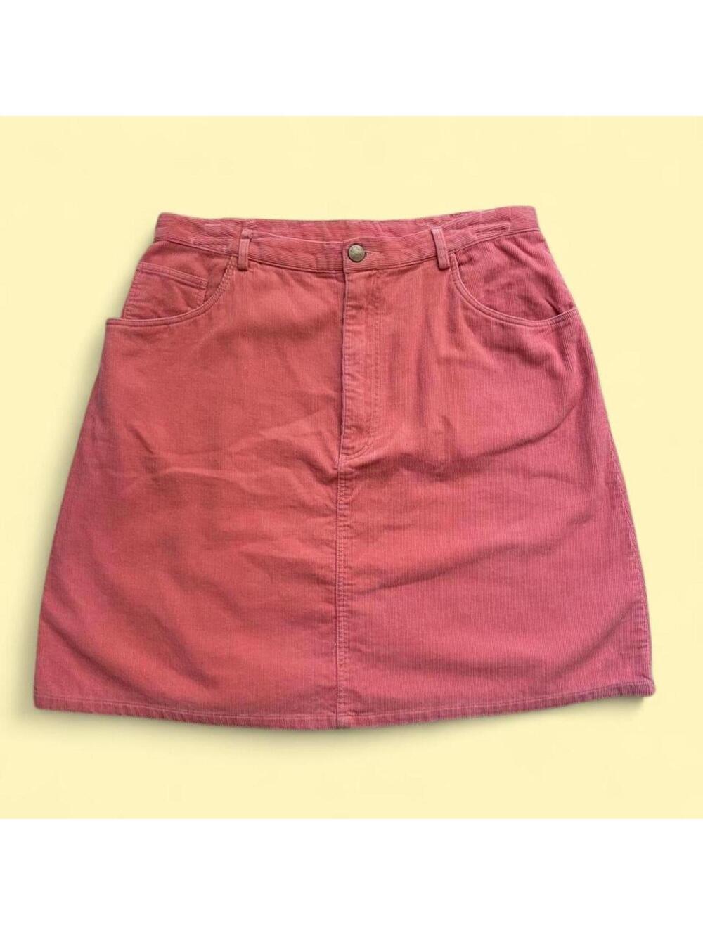 Vintage Y2K Coldwater Creek Coral Corduroy Mini Skirt | 100% Cotton | A-Line